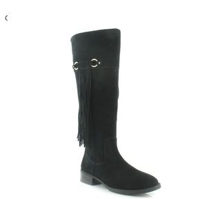 INC fringe leather upper boots